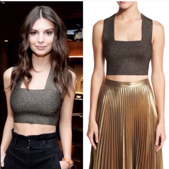 A.L.C. Tops - A.L.C “Ali” bronze metallic crop top XS